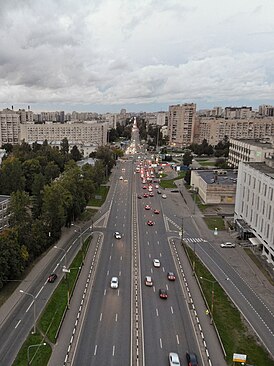 Съезд с Кушелевского путепровода в сторону Гражданского проспекта