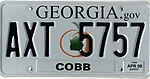 Номерной знак Грузии 2007 года AXT 5757.jpg