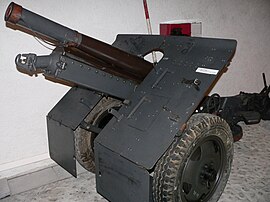Швейцарская Bofors 75mm Model 1933 с модернизацией в 1948. Наиболее похожа на несохранившеюся до наших дней Model 1934
