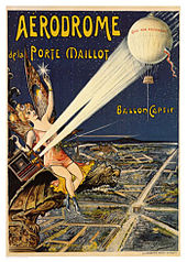 Affiche pour l'aérodrome de la porte Maillot vers 1890