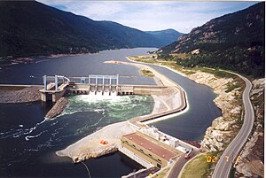 Arrow Lakes hydroelectric dam Arrow Lakes Generating Station, British Columbia, Canada.jpg