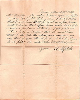 Benton-Hatch letter (1842)