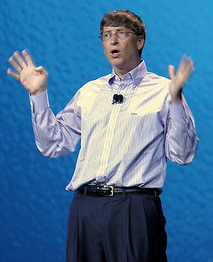 Bill Gates in business-casual attire.