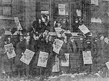 Chicago tenants picket against rent increases (March 1920) Breaking the Landlords' Lease on Peace.jpg