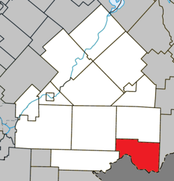 Location within Le Haut-Saint-François RCM.