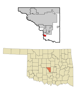 Location of Lexington, Oklahoma.