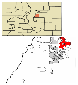 Location of Parker in Douglas County, Colorado