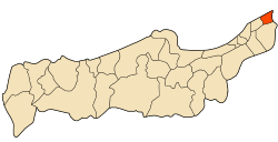 Localização da cidade dentro da província de Tipasa