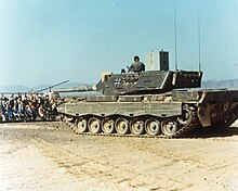 Leopard 2 prototype tested at the Yuma Proving Ground, September 1975 Early Leopard 2 Tank Prototype at Yuma Proving Ground, 1975.jpg