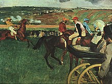 At the Races, 1877-1880, oil on canvas, by Edgar Degas, Musee d'Orsay, Paris Edgar Degas - At the Races.jpg
