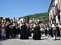 Banda de gaitas de Cea desfilando