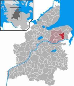 Elhelyezkedése Schleswig-Holstein térképén