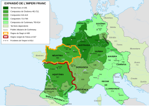 L'extensió de l'Imperi Franc entre el 481 i el 814