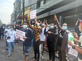 Demonstrators on 8 February 2021 in Yangon.