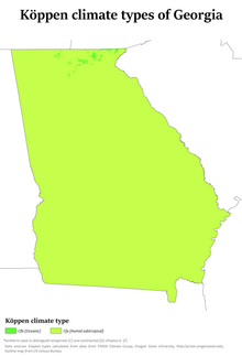 Koppen climate classification types of Georgia Georgia Koppen.png