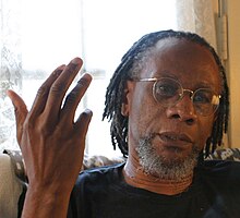 Nathaniel Mackey, photo by Gloria Graham during the video taping of Add-Verse, 2005