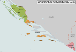 Detailed map of the three Italian provinces of the Governorate of Dalmatia: province of Zara, province of Spalato and province of Cattaro