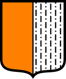Orange heraldic tincture, in colour and monochrome representations