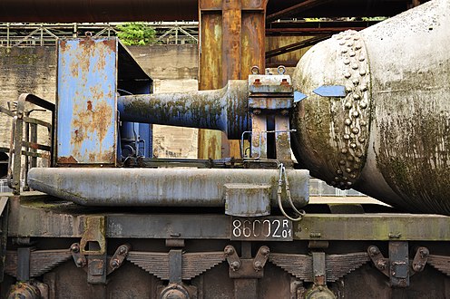 Détail d'un wagon au haut-fourneau Henrich à Hattingen