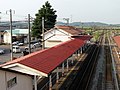 JRの駅構内を跨線橋から望む。奥は青森方面。（2006年8月）