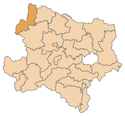 Poloha okresu Gmünd v spolkovej krajine Dolné Rakúsko (klikacia mapa)