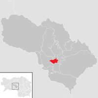 シュタイアーマルク州におけるクニッテルフェルトの位置の位置図