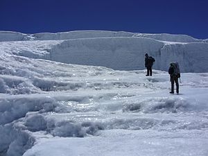 Onderzoekers op de gletsjer