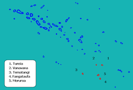 Plaats Vanavana (2) binnen de Tuamotuarchipel