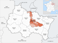 Lage des Départements Meurthe-et-Moselle in der Region Grand Est