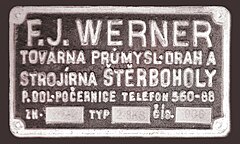 výrobní štítek fy Werner