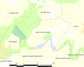 Mapa obce Noroy-sur-Ourcq