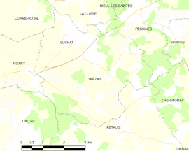 Mapa obce Varzay