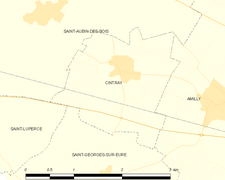 Carte de la commune de Cintray.