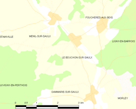 Mapa obce Le Bouchon-sur-Saulx