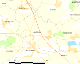 Mapa obce Clarques