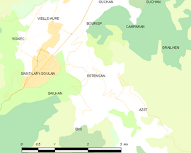 Mapa obce Estensan