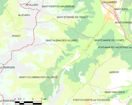 Mapa obce Saint-Alban-des-Villards