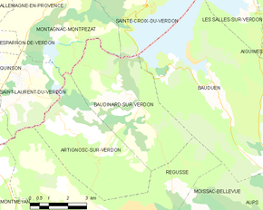 Poziția localității Baudinard-sur-Verdon