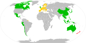 New Zealand
Free trade agreements in force
Free trade agreements concluded but not in force Map of countries with which New Zealand has free trade agreements.svg