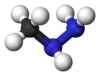 Ball and stick model of monomethylhydrazine
