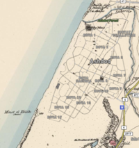 Ashdod in 1960. Historical Isdud is south of the mapped area, shown on the adjacent map here