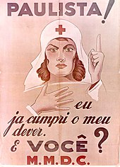 Cartaz de convocação para Enfermeiras Voluntárias paulistas