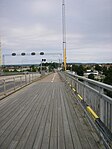 Utsikt ned längs Dalbobron mot centrala Vänersborg.