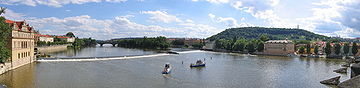 Prague panorama upstream from the Charles Bridge