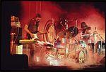 Pink Floyd performing on their early 1973 US tour, shortly before the release of The Dark Side of the Moon.