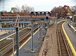 The tracks and platforms at Readville station in 2015