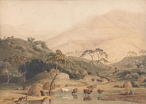 Una aldea Kafir (c. 1801)