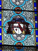 Détail d'un vitrail : armoiries de Mgr Albert Battandier, pro notaire apostolique.