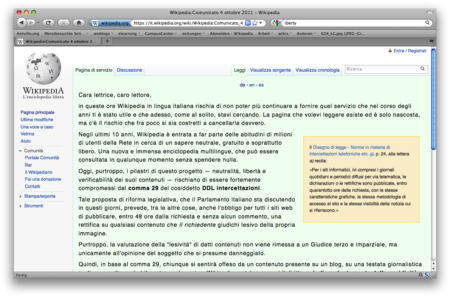 Screenshot italian wikipedia