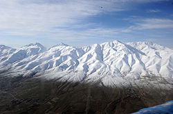Snow-covered mountains in Ghazni